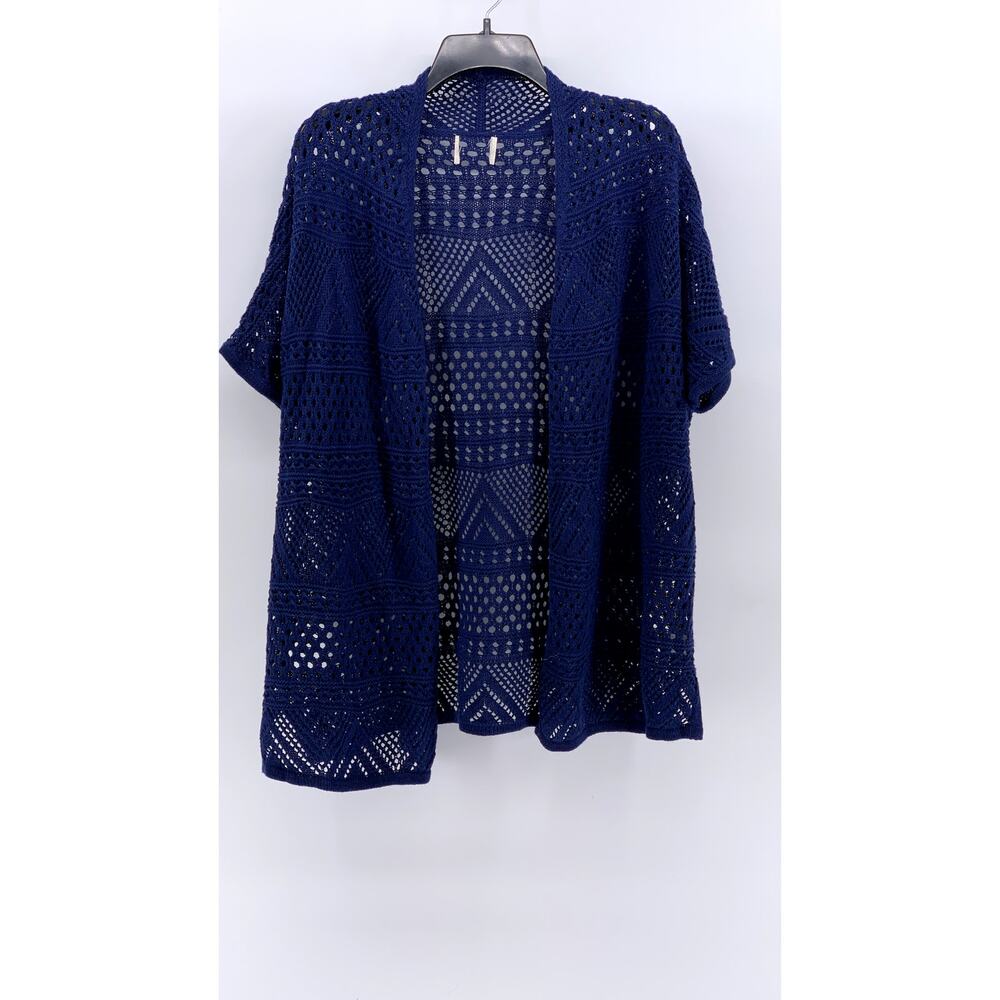 UNBRANDED Women's Navy Open Knit Open Front Cardigan SZ OS